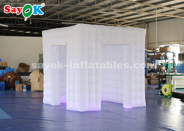 Inflatable Party Tent Two Doors  Inflatable Portable Photo Booth White Oxford Cloth  /  Remote Control