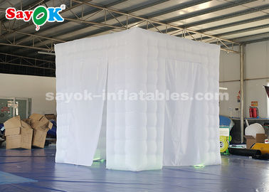 Inflatable Party Tent Two Doors  Inflatable Portable Photo Booth White Oxford Cloth  /  Remote Control