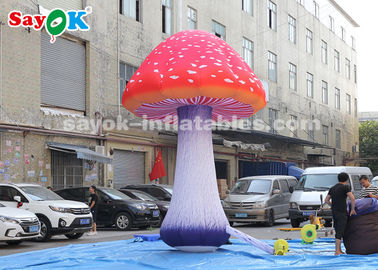 Event Or Festive Inflatable Lighting Decoration / 5m Giant Inflatable Mushroom