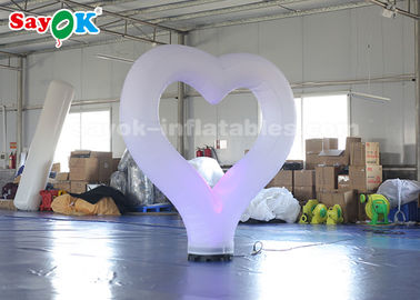 White Inflatable Lighting Decoration Blow Up Heart For Engagement