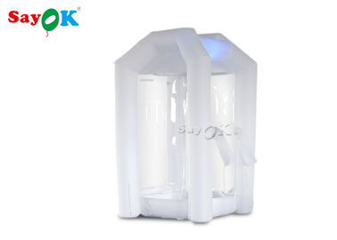 1.5*1.5*2.5m  Custom Inflatable Products White Inflatable Money Machine Booth For Business