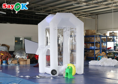 1.5*1.5*2.5m  Custom Inflatable Products White Inflatable Money Machine Booth For Business