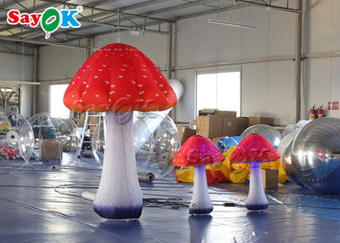 Waterproof 2m Blow Up Mushroom With Air Blower For Stage Decoration