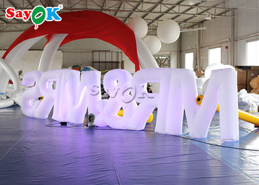 190T Nylon Cloth Inflatable Lighting Decoration LED Light  Letters  White Color