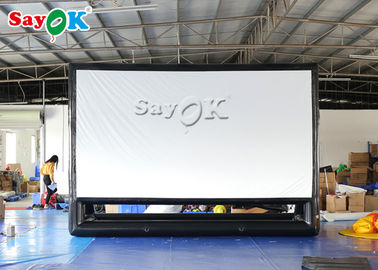 Inflatable Outdoor Screen Big Black Air Sealed Blow Up Movie Screen For Science Centers  4.72x3.4m