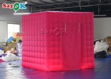 Event Booth Displays Square Double Middle Door Video Inflatable Photo Booth With Led Light
