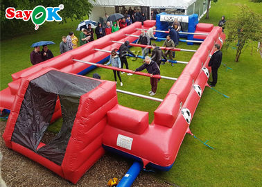 Football Inflatable Games Indoor Inflatable Sports Games Human Foosball Court Red Inflatable Table Football Game Field
