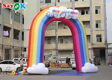 Colorful Oxford Cloth 210D Inflatable Rainbow Arch
