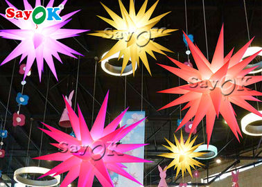 210T 1.5M Inflatable Lighting Decoration Colorful Hanging Star