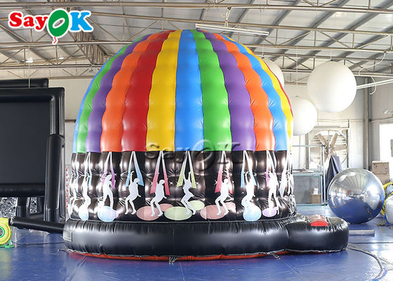 Voice Bounce Inflatable Tent 5x4x3.5mH Led Inflatable Disco Dome Tent For Music Dance Party Event