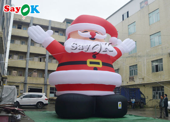 8m Outdoor Christmas Inflatable Santa Claus Wearing A Red Hat