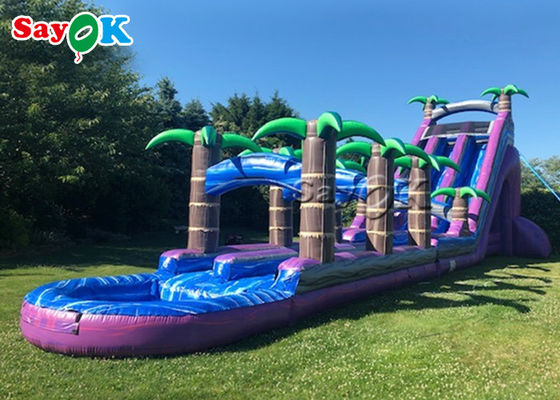 Outdoor Inflatable Water Slides Commercial Inflatable Slide Water Park Purple Crush Dual Lane Inflatable Water Slide