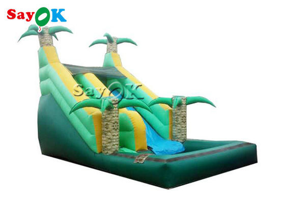 Industrial Inflatable Water Slide Park Fire Proof Jungle Palm Tree Inflatable Pool Slide For Toddler