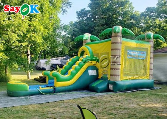 Inflatable Castle Slide Kids Inflatable Slide Outdoor Palm Tree Inflatable Bouncer Slide Bounce House Combo