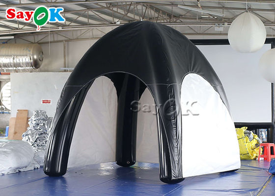 Family Air Tent Tarpaulin Air Sealed Inflatable Spider Tent Black And White