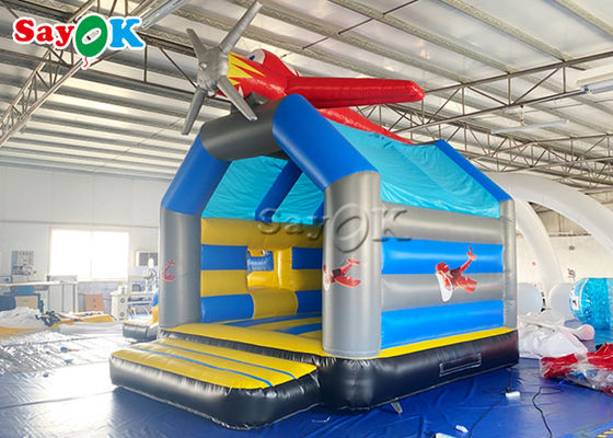 Airplane Inflatable Jumping Bouncer Castles With Water Slide
