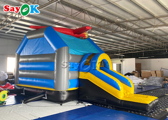 Airplane Inflatable Jumping Bouncer Castles With Water Slide