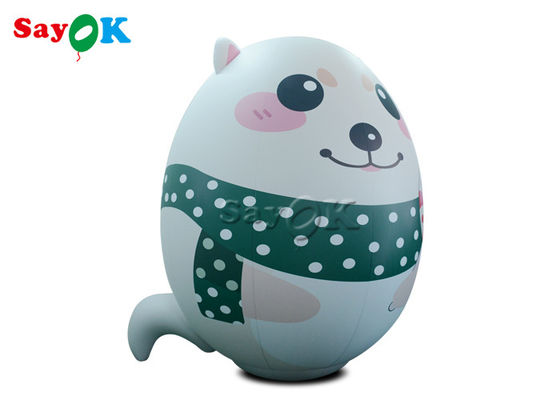 Customized Inflatable Holiday Decorations White Polar Bear Model With Printing