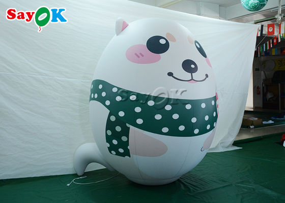 Customized Inflatable Holiday Decorations White Polar Bear Model With Printing