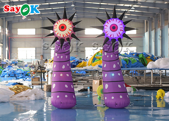 Commercial Led Inflatable Lighting Decoration Column Flower With Eyes