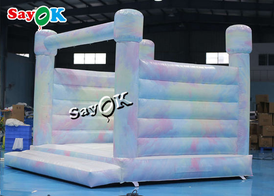 White PVC Wedding Party Moon Bounce Castle 4.3m 14ft Inflatable With Printing