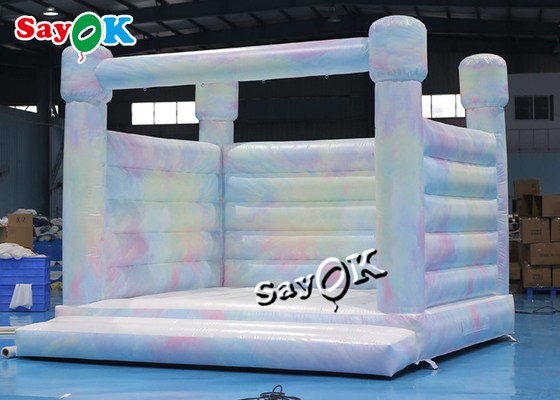 White PVC Wedding Party Moon Bounce Castle 4.3m 14ft Inflatable With Printing