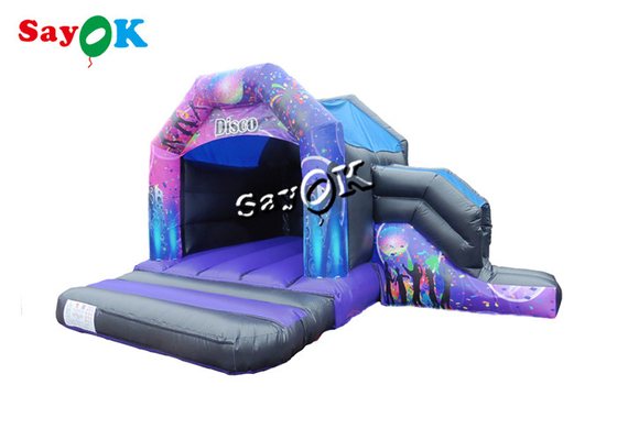 15x18ft Inflatable Disco Dome Bounce House With Slide Digital Printed