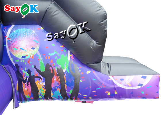 15x18ft Inflatable Disco Dome Bounce House With Slide Digital Printed