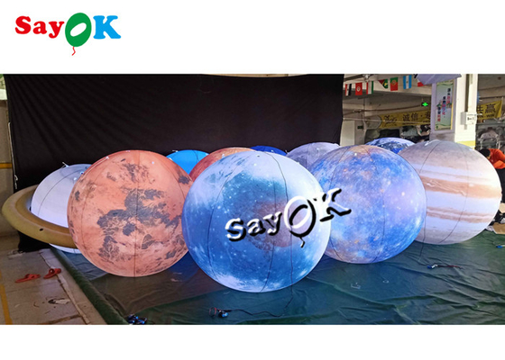 Led Lighting Huge Hanging Inflatable Eight Planets 0.25mm PVC Material