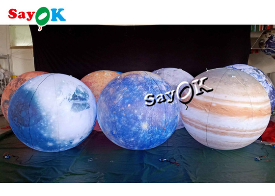 Led Lighting Huge Hanging Inflatable Eight Planets 0.25mm PVC Material
