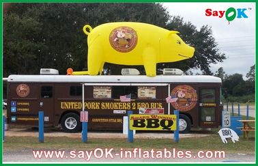 BBQ Shop Custom Inflatable Products L5m Giant Yellow Inflatable Advertising Pig