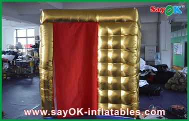 Golden LED Inflatable Photo Booth /  Strong Oxford Cloth Photobooth With LED Light