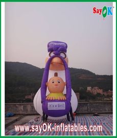 Cute 2m - 8m Inflatable Cartoon PVC Purple White For Advertising