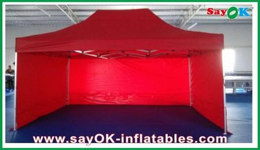 Event Canopy Tent Oxford Cloth Durable Pop-Up Tent Aluminum Frames Red With Printing