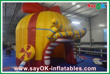 Large Outdoor Orange Inflatable Tunnel Tent Customed Red Inflaltable Candy House ,  Oxford Cloth Water-Proof Tent