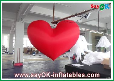 Party Inflatable Lighting Decoration , 190T Nylon Cloth Inflatable Heart