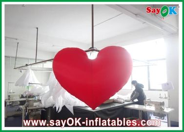 Party Inflatable Lighting Decoration , 190T Nylon Cloth Inflatable Heart