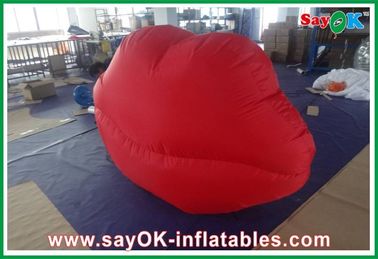 Red Unique Inflatable Lighting Lip Nylon Cloth CE Air Blower For Outdoor