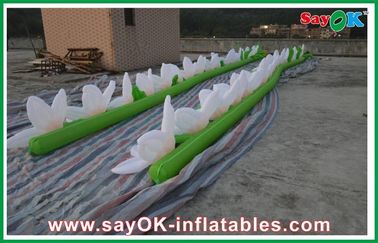 Decorative White Inflatable Lighting Decoration Fire-proof  Lighting Flower Length 5M