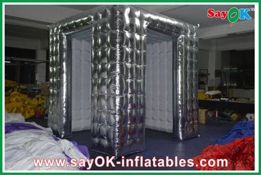 Sliver Outside White Inside Photo Booth Tent Inflatable With Two Doors