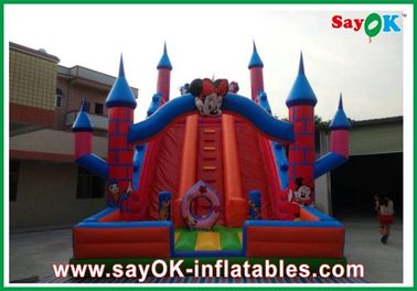 Inflatable Dry Slide Red Mickey Mouse Inflatable Water Slide 0.5mm PVC L6 X W3 X H5m