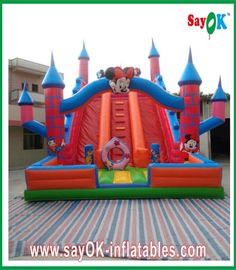 Inflatable Dry Slide Red Mickey Mouse Inflatable Water Slide 0.5mm PVC L6 X W3 X H5m