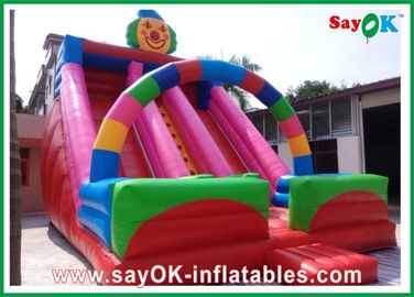 Inflatable Slip And Slide With Pool Clown Theme Inflatable Bouncer Slide Multi-Color For Amusement Park