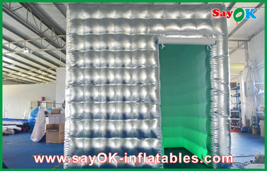 Inflatable Photo Booth Enclosure Led Lights Photo Booth Tent Sliver Inflatable Oxford Cloth / PVC