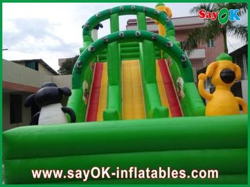 Industrial Inflatable Water Slides Green Inflatable Water Slide 0.55mm PVC Tarpaulin For Amusement Park