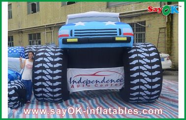 Blue 5M Inflatable Jeep Car 210D Oxford Cloth For Adversting