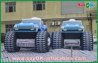 Blue 5M Inflatable Jeep Car 210D Oxford Cloth For Adversting