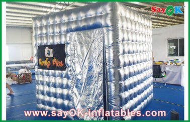 Silver Inflatable Photo Booth Oxford Cloth Waterproof With Light