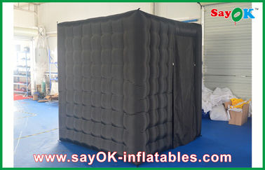 Professional Photo Studio Black Waterproof Cube Photo Booth Inflatable 1 Door Curtain For Event