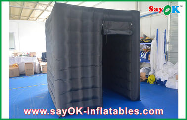 Professional Photo Studio Black Waterproof Cube Photo Booth Inflatable 1 Door Curtain For Event